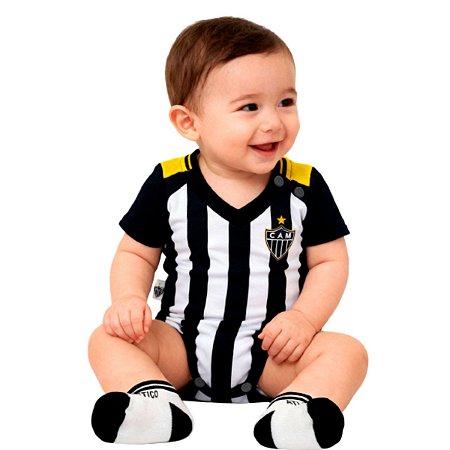 Body Bebê Atlético Mineiro Listrado Oficial