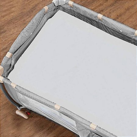 Lençol De Berço Desmontável Liso Cinza 1,0M X 80Cm X 5Cm