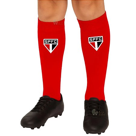 Meião Infantil Campo São Paulo Vermelho Oficial