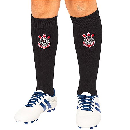 Meião Infantil Futebol Corinthians Preto Oficial