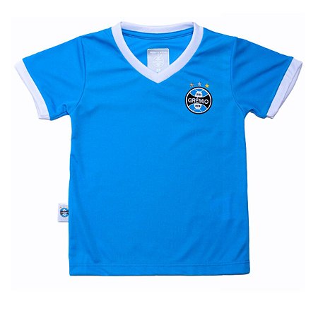 Camisa Infantil Grêmio Gola V Azul Oficial