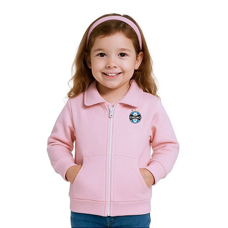 Blusa Infantil Grêmio Rosa Moletom Oficial