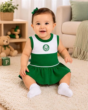 Vestido Palmeiras Bebê Infantil Regata Oficial​