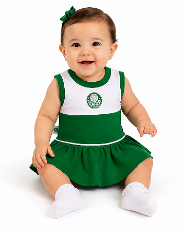 Vestido Palmeiras Bebê Infantil Regata Oficial