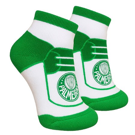 Meia Bebê Palmeiras Estampa de Tênis Chuteira Oficial