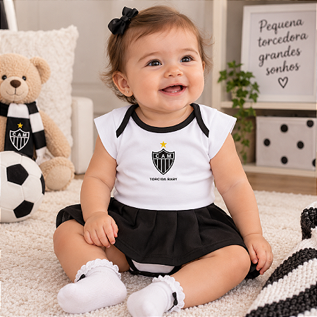 Body Vestido Bebê Atlético MG Torcida Baby Oficial