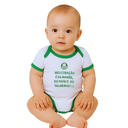 Body Palmeiras Com Frase "Meu Coração" Oficial