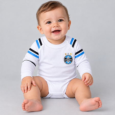 Body Grêmio Manga Longa 100% Algodão Oficial
