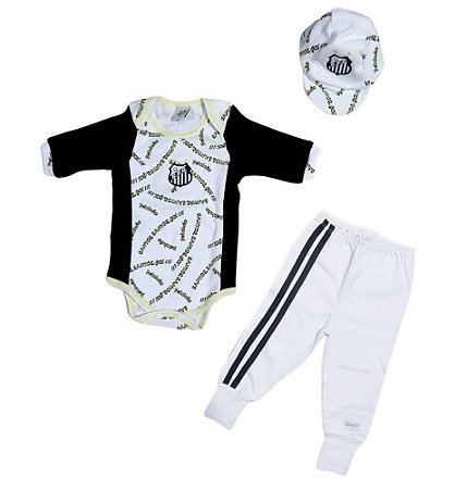 Conjunto Bebê Santos Longo 3 Peças Oficial