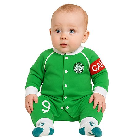 Macacão Bebê Palmeiras Longo Capitão Oficial