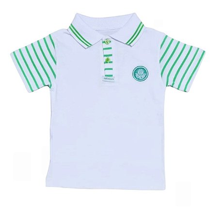 Camisa Infantil Palmeiras Polo Branca Oficial