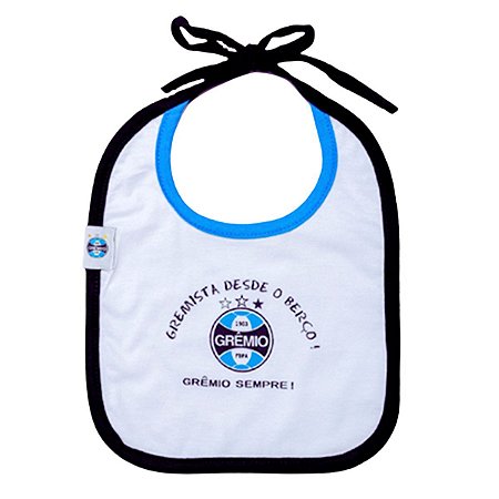 Babador Bebê Grêmio de Amarrar 100% Algodão Oficial