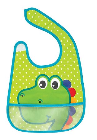 Babador Com Bolso Cata-migalhas Dino Buba