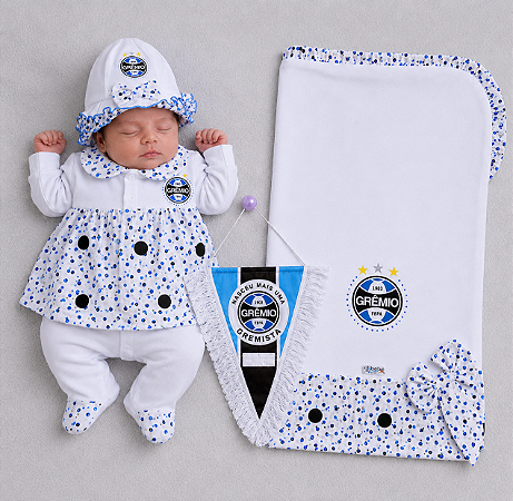 Kit Bebê Grêmio Luxo Saída de Maternidade Meninas Oficial