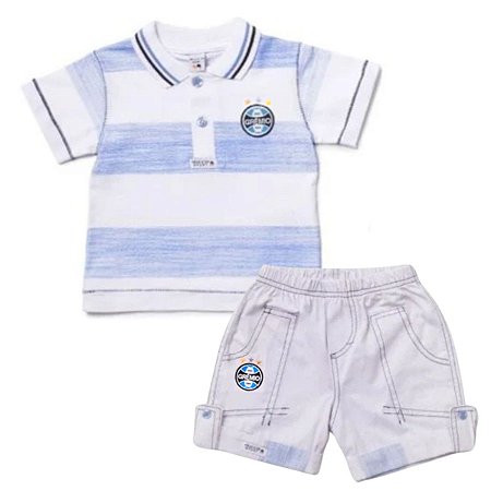 Conjunto Grêmio Bebê Polo e Bermuda Revedor