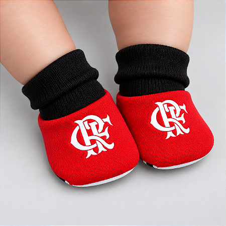 Meia Pantufa Sapatinho Bebê Flamengo Oficial