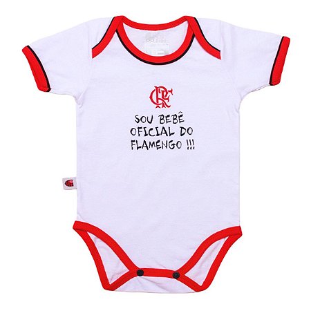 Body Flamengo Com Frase "Sou Bebê Oficial Do Flamengo"
