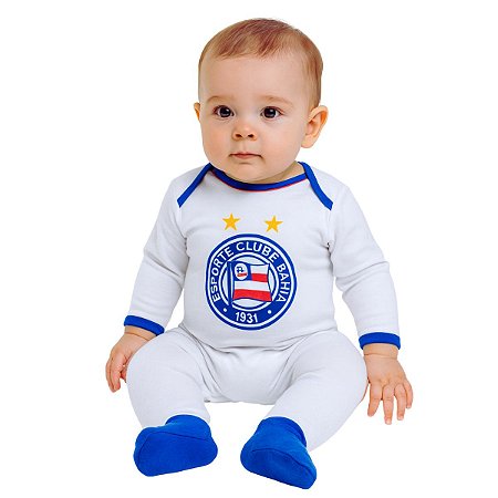 Macacão Bebê Bahia Manga Longa Oficial