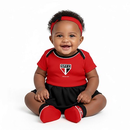 Kit Bebê São Paulo 3 Peças Menina Torcida Baby
