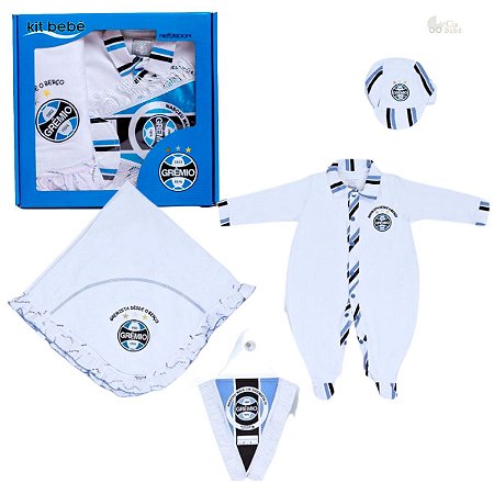 Kit Bebê Grêmio com Macacão Manta e Boné Oficial