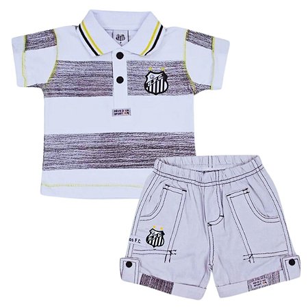 Conjunto Bebê Santos Polo e Bermuda Oficial