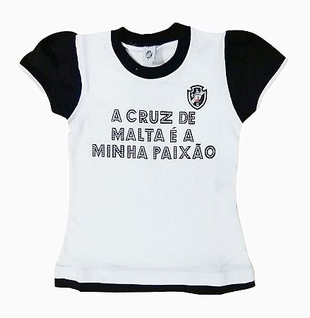 Camiseta Baby Look Infantil Vasco Oficial