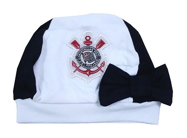 Gorro Corinthians Bebê com Lacinho Feminino