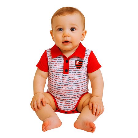 Body Polo Flamengo Estampa do Hino Oficial