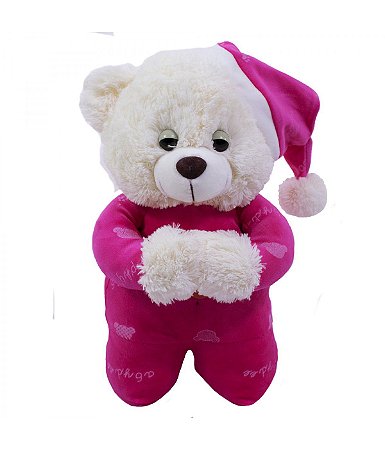 Ursinha Pelúcia Que Reza Pijama Pink 30cm