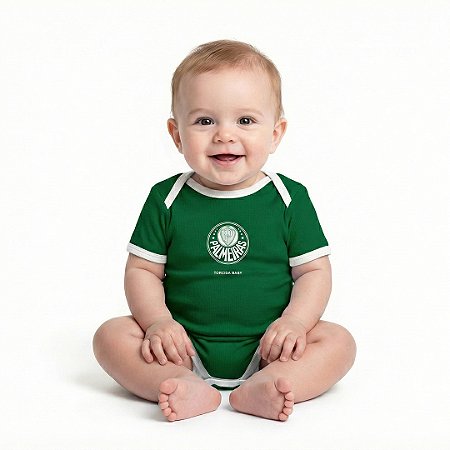 Body Bebê Palmeiras Verde Curto Oficial - Torcida Baby