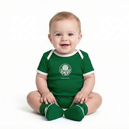 Body e Pantufa Palmeiras Verde Torcida Baby