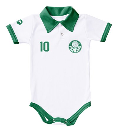 Body Palmeiras Polo Branco Torcida Baby