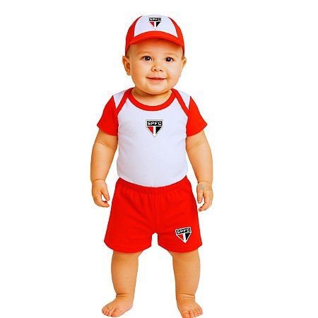 Kit Conjunto São Paulo Body Shorts e Boné Oficial