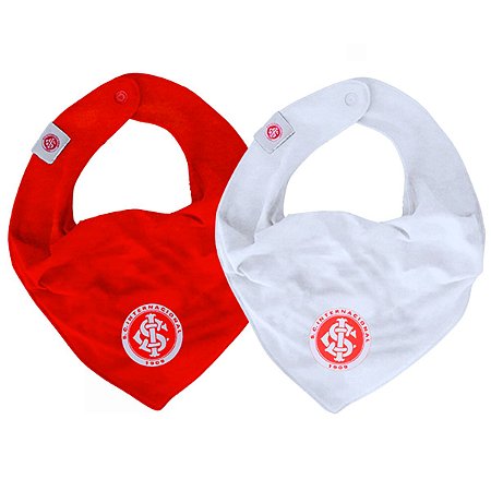 Kit Babador Bandana Internacional Vermelho e Branco Oficial