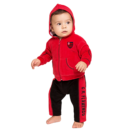 Agasalho Bebê Flamengo Plush Meninos Oficial