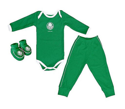 Kit Bebê Palmeiras 3 Peças Longo - Torcida Baby