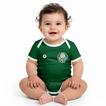 Body Palmeiras Com Proteção UV Verde Oficial