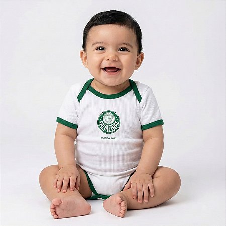 Body Palmeiras Branco Oficial Torcida Baby