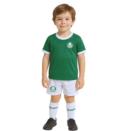 Conjunto Infantil Palmeiras Uniforme Artilheiro 3 Pçs