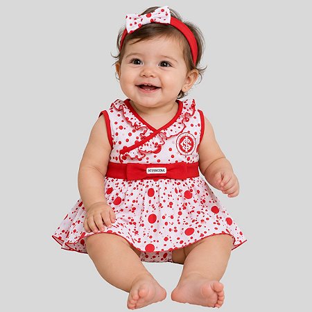 Vestido Bebê Internacional com Shorts e Tiara Oficial