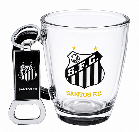 Copo Santos de Vidro Com Abridor 370ml Oficial