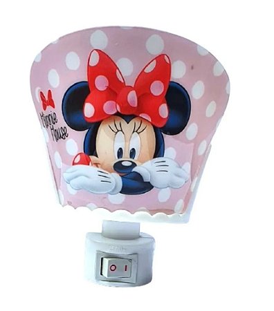 Mini Luminaria Abajur Laco Minnie Rosa Disney Cia Bebe