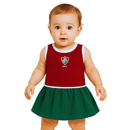 Vestido Bebê Regata Fluminense Tricolor Oficial