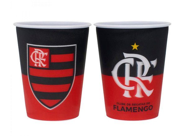 Jogo com 2 Copos De Plástico 3D Flamengo 400ml