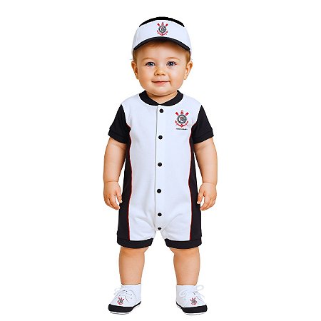 Kit Bebê Corinthians Conjunto 3 Peças Torcida Baby