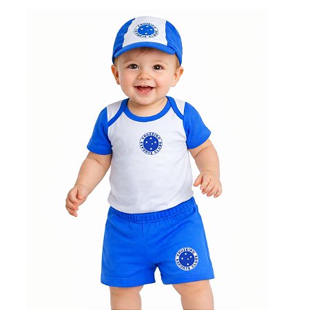 Kit Conjunto Cruzeiro Body Shorts e Boné Oficial