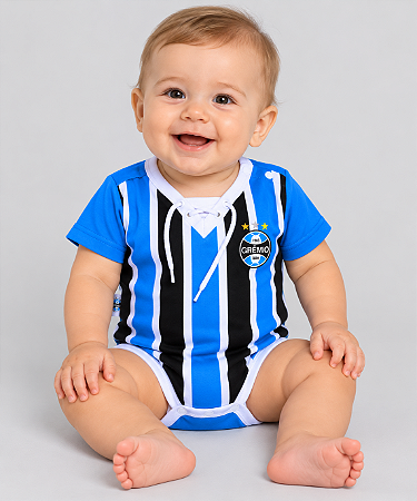 Body Bebê Grêmio Retrô Tricolor Oficial