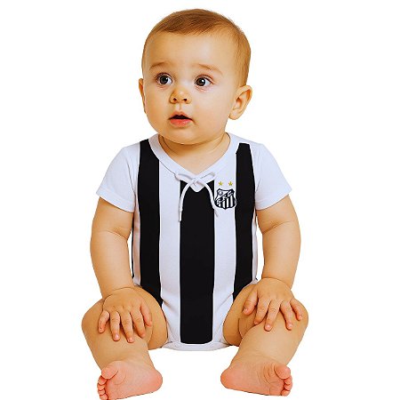 Body Bebê Santos Listras Retrô Oficial