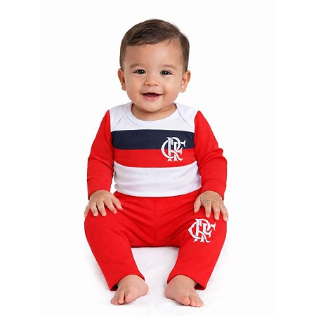 Conjunto Bebê Flamengo Body e Calça Oficial