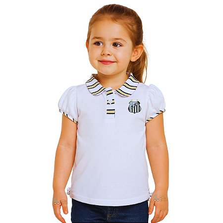 Camisa Polo Infantil Santos Feminina Oficial
